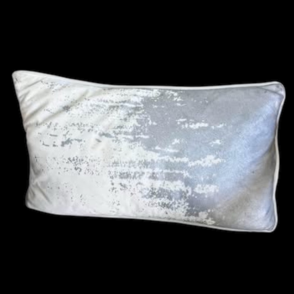 Silver and White Decorative Pillow
